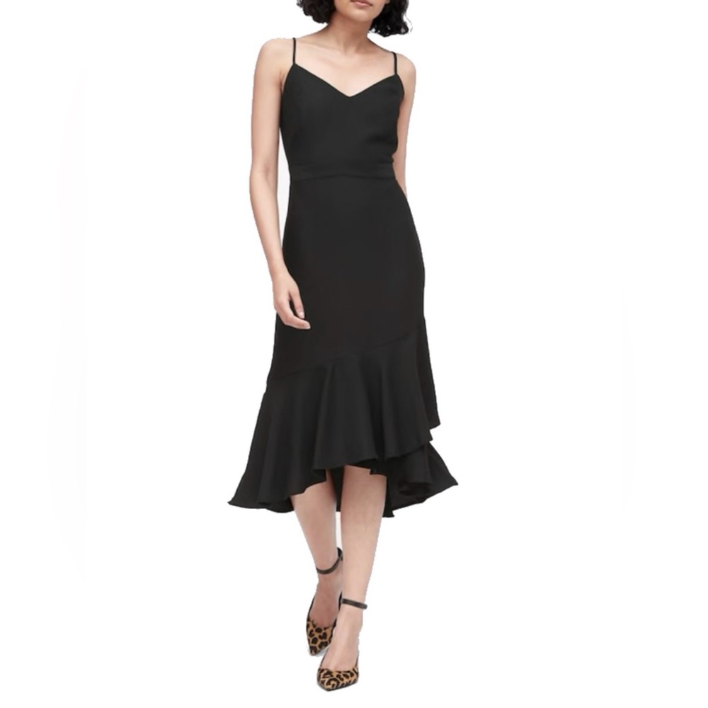 Banana Republic Fitted Dress with Ruffle Hem